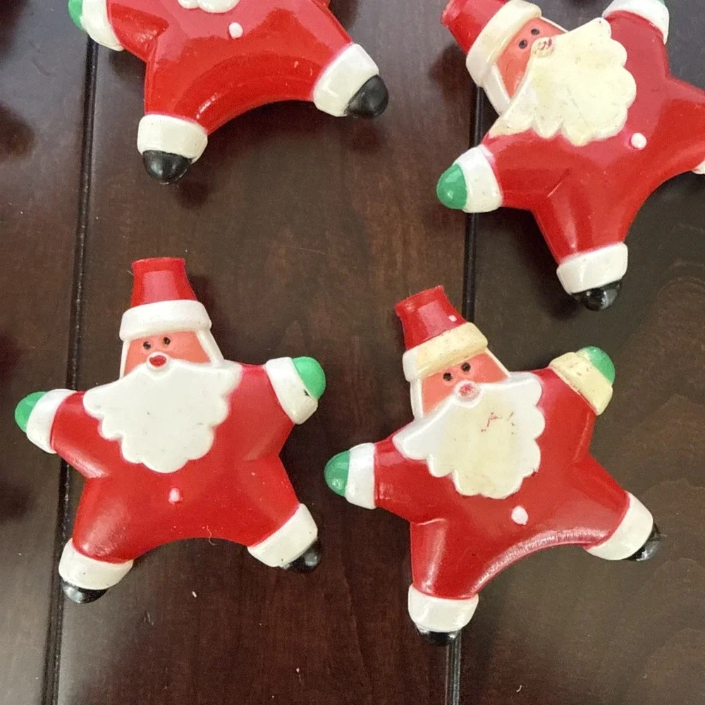 9 Vintage Star Santa Claus Christmas Blow Mold For String Lights Christmas Parts